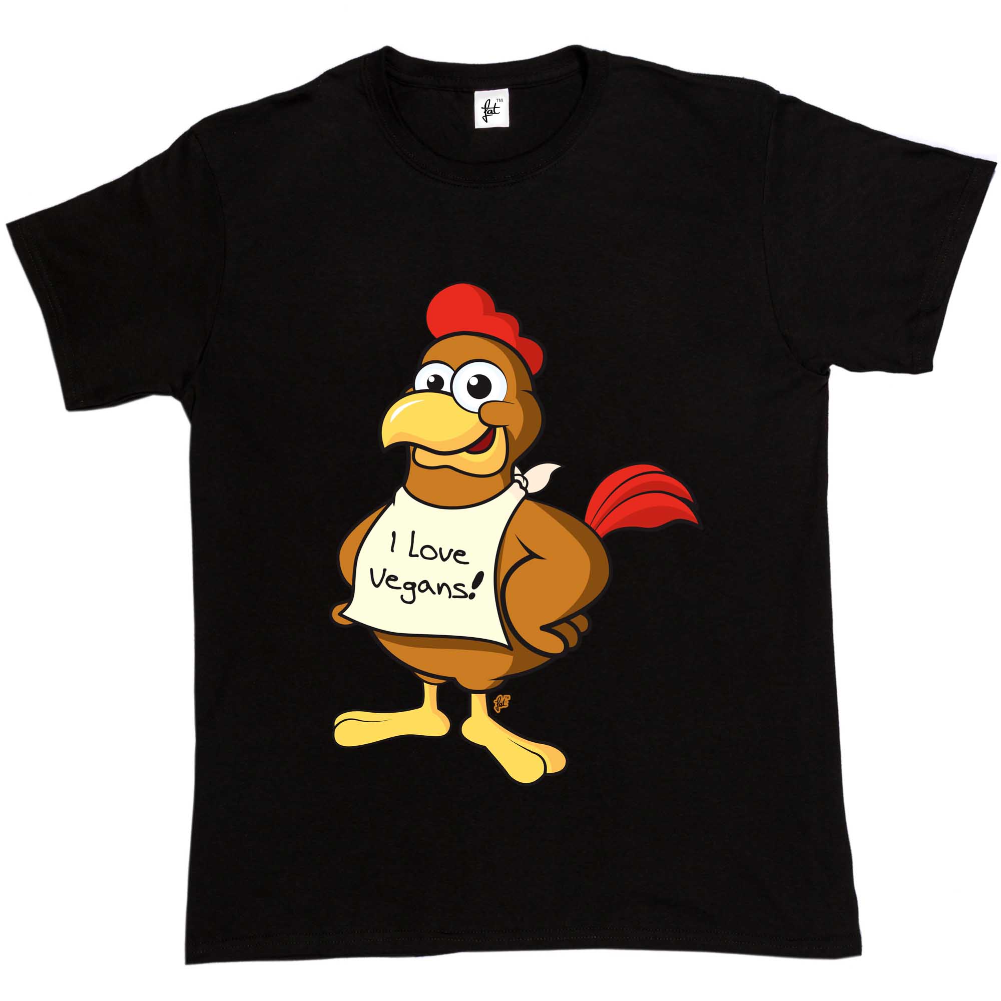 chicken wearing a shirt